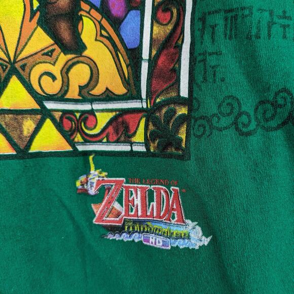 Vtg 2015 Nintendo Legend of Zelda Windwaker Mens M T-Shirt Stained Glass Link - Picture 4 of 6